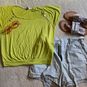 Forever21 neon chartreuse tee, size M